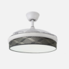 Ventilador Dc Moda 72w Blanco/tetris Gris 108d 3aspas 7200lm 3000-4000-6000k Remoto+ Memoria+ Temporizador