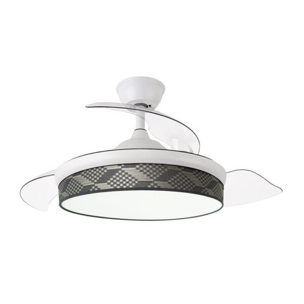 Ventilador Dc Moda 72w Blanc/tetris Gris 91d 3asp 7200lm 3000-4000-6000k Remoto+ Memoria+ Temporizador