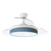 Ventilador Dc Moda 72w Blanco/azul 91d 3aspas 7200lm 3000-4000-6000k Remoto+ Memoria+ Temporizador