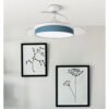 Ventilador Dc Moda 72w Blanco/azul 91d 3aspas 7200lm 3000-4000-6000k Remoto+ Memoria+ Temporizador