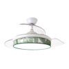Ventilador Dc Moda 72w Blanco/hoja Verde 108d 3aspas 7200lm 3000k,4000k,6000k Remoto+memoria+temporizador