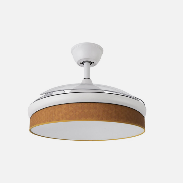 Ventilador Dc Moda 72w Blanco/naranja 91d 3aspas 7200lm 3000-4000-6000k Remoto+ Memoria+ Temporizador
