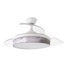 Ventilador Dc Moda 72w Blanco/ola Gris 108d 3aspas 7200lm 3000k,4000k,6000k Remoto+memoria+temporizador