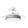 Ventilador Dc Moda 72w Blanco/surco Gris 108d 3aspas 7200lm 3000k,4000k,6000k Remoto+memoria+temporizador