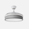 Ventilador Dc Moda 72w Blanco/surco Gris 91d 3aspas 7200lm 3000-4000-6000k Remoto+ Memoria+ Temporizador