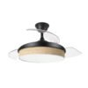 Ventilador Dc Moda 72w Negro/cañizo Claro 91d 3aspas 7200lm 3000-4000-6000k Remoto+ Memoria+ Temporizador