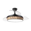 Ventilador Dc Moda 72w Negro/cañizo Oscuro 91d 3aspas 7200lm 3000-4000-6000k Remoto+ Memoria+ Temporizador