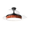 Ventilador Dc Moda 72w Negro/hoja Caldera 108d 3aspas 7200lm 3000k,4000k,6000k Remoto+memoria+temporizador