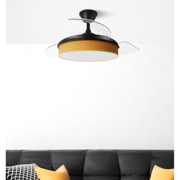 Ventilador Dc Moda 72w Negro/naranja 91d 3aspas 7200lm 3000-4000-6000k Remoto+ Memoria+ Temporizador