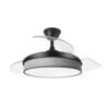Ventilador Dc Moda 72w Negro/surco Gris 91d 3aspas 7200lm 3000-4000-6000k Remoto+ Memoria+ Temporizador