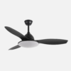 Ventilador Dc Negro Yael 72w 3000-4000-6000k 122d 7200Llm 3 Aspas, Remoto+temporizador+memoria