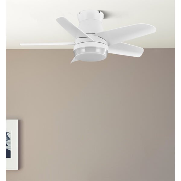 Ventilador Dc Neutron 24w 2400lm Blanc 5 Aspas 91d  3000k,4500k,6000k, Remoto+temporizador+memoria