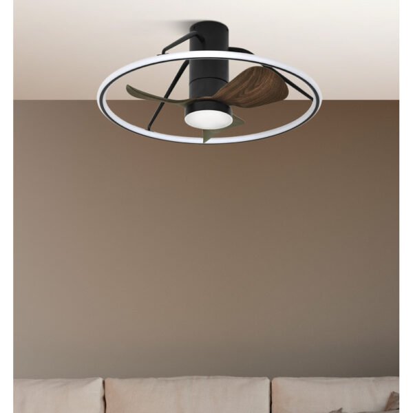 Ventilador Dc Oporto 46w Neg/marr 3asp.66d 4600lm 3000-4000-6000k 6vel Remot,tempo,3int.rg