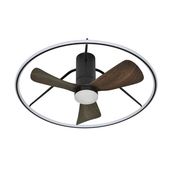 Ventilador Dc Oporto 56w Neg/marr 3asp.84d 5600lm 3000-4000-6000k 6vel Remot,tempo,3int.rg