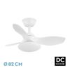 Ventilador Dc Paramo 36w 2880lm Blanco 3 Aspas 82d 3000k,4500k,6000k,remoto+tempor+memoria