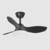 Ventilador Dc Paramo 36w 2880lm Negro 3 Aspas 82d  3000k,4500k,6000k,remoto+tempor+memoria