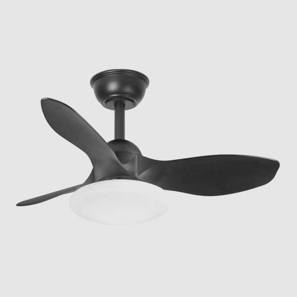 Ventilador Dc Paramo 36w 2880lm Negro 3 Aspas 82d  3000k,4500k,6000k,remoto+tempor+memoria