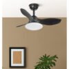 Ventilador Dc Paramo 36w 2880lm Negro 3 Aspas 82d  3000k,4500k,6000k,remoto+tempor+memoria