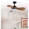 Ventilador Dc Solido 24w Negro 3aspas Madera 91d 2640lm 3000k,4000k,6500k Remoto+memoria+temporizador