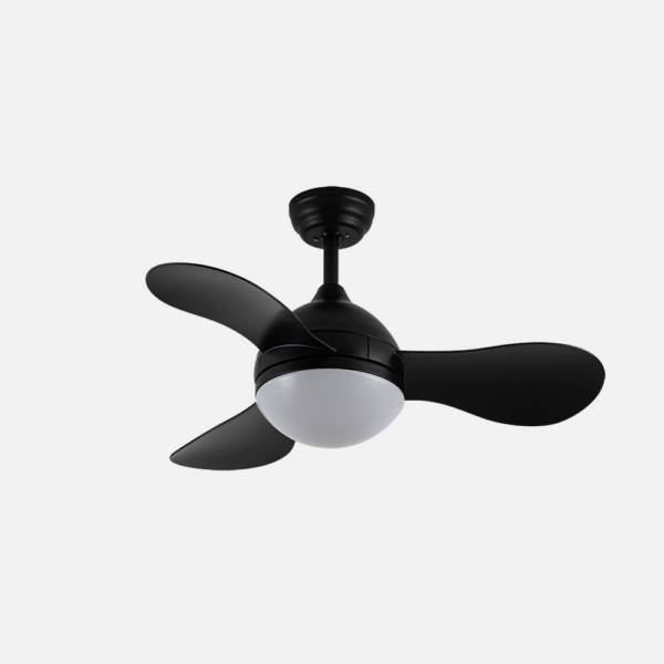 Ventilador Dc Solido 24w Negro 3aspas 91d 2640lm 3000-4000-6500k Remoto+memoria+temporizador