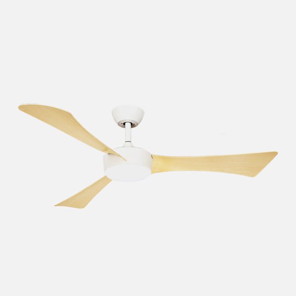 Ventilador Dc Tormos 18w Blanco/haya 3aspas 6vel.132d 2250 Lm 3000-4500-6500k Remoto+memoria+temporizador