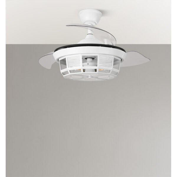 Ventilador Dc Tornado Mini Blanco 3xe27 91d 3aspas Desplegables 6velocidades C/remoto Y Temporizador