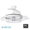 Ventilador Dc Tornado Blanco 5xe27 107d 3aspas Desplegables 6velocidades C/remoto Y Temporizador