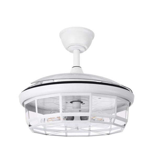 Ventilador Dc Tornado Blanco 5xe27 107d 3aspas Desplegables 6velocidades C/remoto Y Temporizador