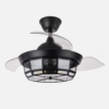 Ventilador Dc Tornado Mini Negro 3xe27 91d 3aspas Desplegables 6velocidades C/remoto Y Temporizador