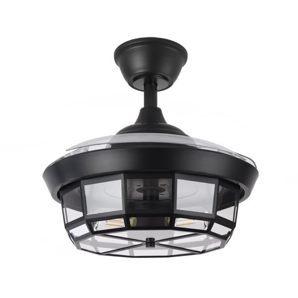 Ventilador Dc Tornado Mini Negro 3xe27 91d 3aspas Desplegables 6velocidades C/remoto Y Temporizador