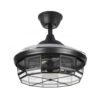 Ventilador Dc Tornado Negro 5xe27 107d 3aspas Desplegables 6velocidades C/remoto Y Temporizador