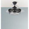 Ventilador Dc Tornado Negro 5xe27 107d 3aspas Desplegables 6velocidades C/remoto Y Temporizador