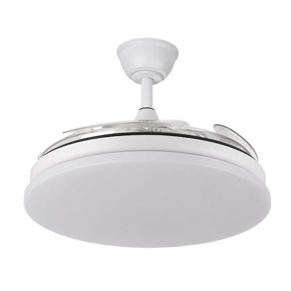 Ventilador Dc Tridente 59w Blanco 4aspas Desp.107d 6980lm Reg.intensidad Remoto+temporizador+memoria 3000-4000-6000k