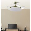 Ventilador Dc Tridente 59w Cuero 4aspas Desp 107d 6980lm Reg.intensidad Remoto+temporizador+memoria 3000-4000-6000k