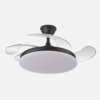 Ventilador Dc Tridente 59w Negro 4aspas Desp. 107d 6980lm Reg.intensidad Remoto+temporizador+memoria 3000-4000-6000k