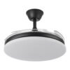 Ventilador Dc Tridente 59w Negro 4aspas Desp. 107d 6980lm Reg.intensidad Remoto+temporizador+memoria 3000-4000-6000k