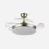 Ventilador Dc Tridente Mini 59w Cuero 4aspas Desp. 91d 6980lm Reg.intensidad Remoto+temporizador+memoria 3000-4000-6000k