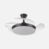 Ventilador Dc Tridente Mini 59w Negro 4aspas Desp.91d 6980lm Reg.intensidad Remoto+temporizador+memoria 3000-4000-6000k