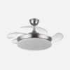 Ventilador Dc Tridente Mini 59w Niquel 4aspas Desp.91d 6980lm Reg.intensidad Remoto+temporizador+memoria 3000-4000-6000k