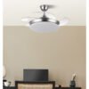 Ventilador Dc Tridente Mini 59w Niquel 4aspas Desp.91d 6980lm Reg.intensidad Remoto+temporizador+memoria 3000-4000-6000k