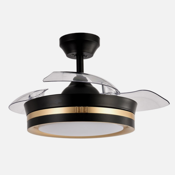 Ventilador Dc Viper Negro/oro 48w 3aspas 91d 4800lm 6vel 3000k,4500k,6000k, Remot+temporizador+memoria
