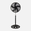 Ventilador De Pie Agudo Negro 3 Vel.65w 5 Aspas Oscilante Y Rotatorio Regx50x50cm