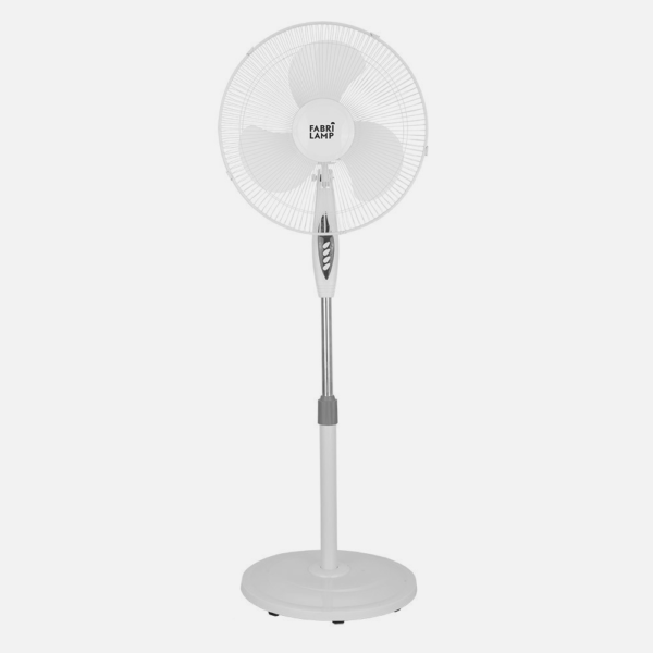 Ventilador De Pie Bise Blanc 3 Vel 45w Regx43x40cm Oscilante 3 Aspas Blancas C/remoto Y Temporizador