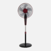 Ventilador De Pie Borlon Negro/burdeos 3 Vel.55w 5x2 aspas Orientable+ Remoto+ Temporizador Regx43x40 Cm