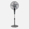 Ventilador De Pie Borlon Negro/gris 3 Vel.55w 5x2aspas Orientable+ Remoto+ Temporizador Regx43x40 Cm