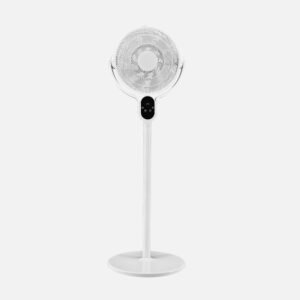 Ventilador De Pie Cadalso Blanco 8vel 25w 9asp 45d Fijo/rotat.motor.dc,remoto 100/138x48x40cm