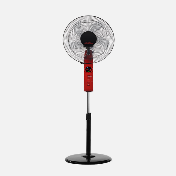 Ventilador De Pie Circus Rojo/negro 3vel 45w Regx43x40cm Oscilante 5asp.c/ Remoto,temporizador