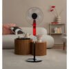 Ventilador De Pie Circus Rojo/negro 3vel 45w Regx43x40cm Oscilante 5asp.c/ Remoto,temporizador