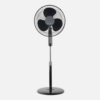 Ventilador De Pie Etesio Negro 3 Velocidades 40w Oscilante 3 Aspas blancas Regx43x40 Cm