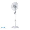 Ventilador De Pie Floxo Blanco/gris 3 Vel. 45w  C/remoto Temporizador 5 Aspas Regx44,5x40 Cm